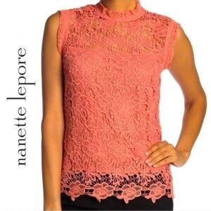 Nanette Lepore Floral Crochet Lace Top